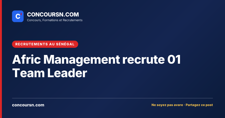 Illustration de l’article : Afric Management recrute 01 Team Leader