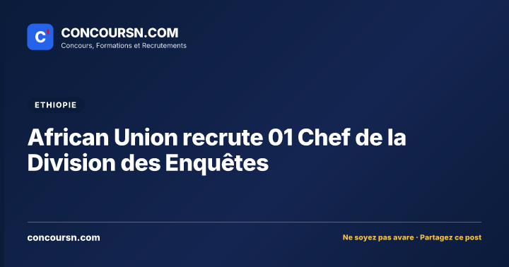 Illustration de l’article : African Union recrute 01 Chef de la Division des Enquêtes