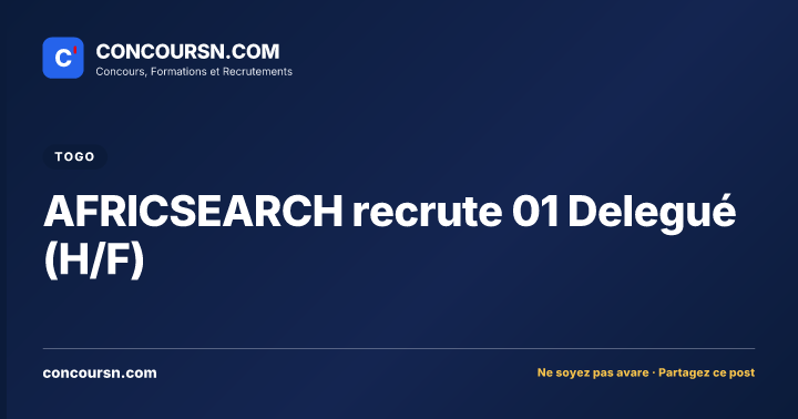 Illustration de l’article : AFRICSEARCH recrute 01 Delegué (H/F)