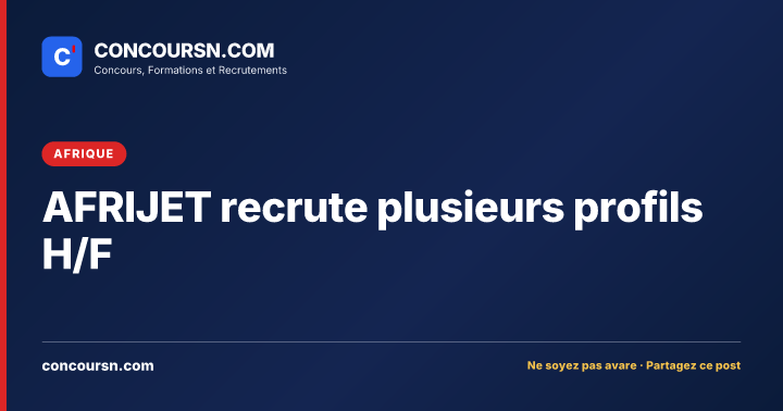 Illustration de l’article : AFRIJET recrute plusieurs profils H/F