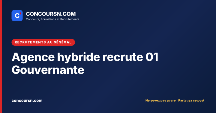 Illustration de l’article : Agence hybride recrute 01 Gouvernante