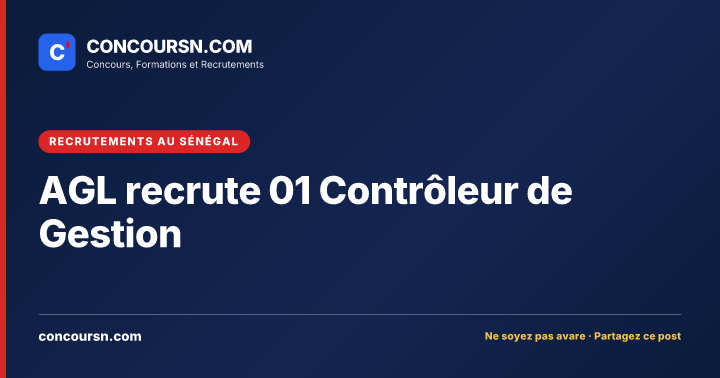 Illustration de l’article : AGL recrute 01 Contrôleur de Gestion
