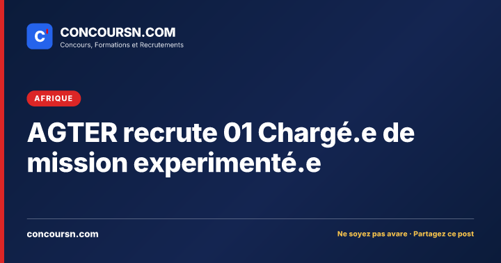 Illustration de l’article : AGTER recrute 01 Chargé.e de mission experimenté.e