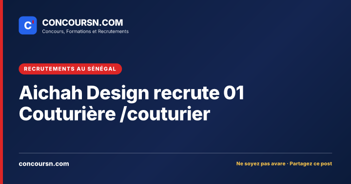 Illustration de l’article : Aichah Design recrute 01 Couturière /couturier