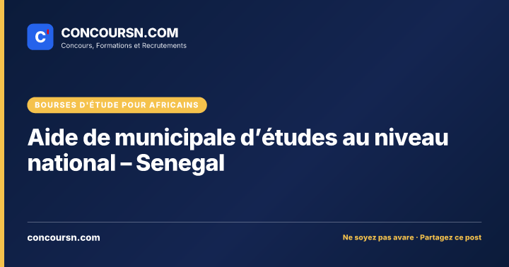 Illustration de l’article : Aide de municipale d’études au niveau national – Senegal