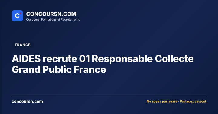 Illustration de l’article : AIDES recrute 01 Responsable Collecte Grand Public France