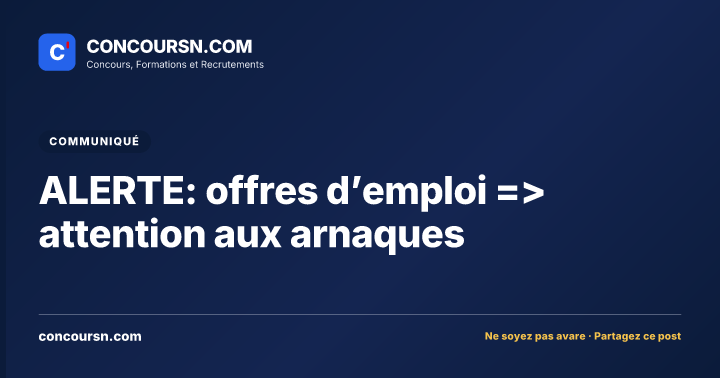 Illustration de l’article : ALERTE: offres d’emploi => attention aux arnaques
