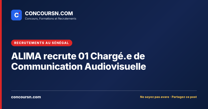 Illustration de l’article : ALIMA recrute 01 Chargé.e de Communication Audiovisuelle