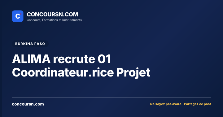 Illustration de l’article : ALIMA recrute 01 Coordinateur.rice Projet