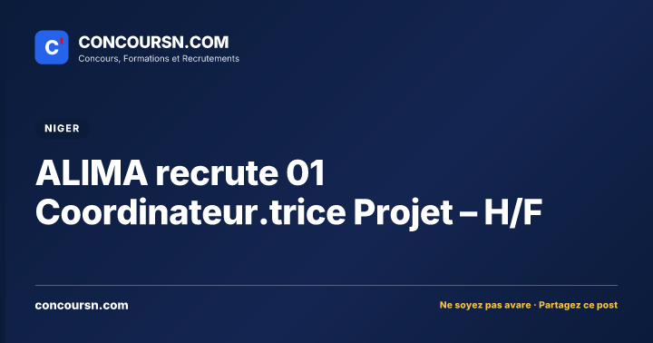 Illustration de l’article : ALIMA recrute 01 Coordinateur.trice Projet – H/F