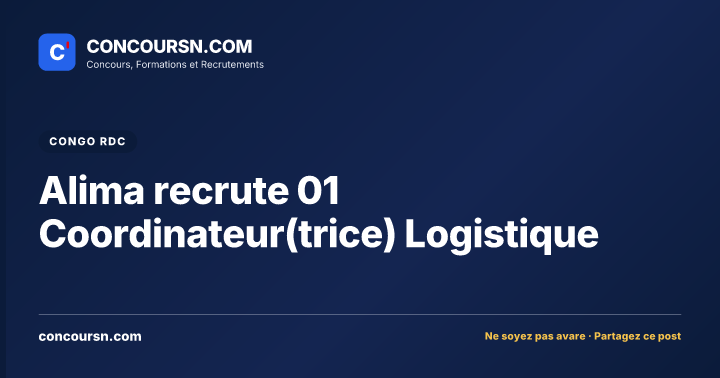Illustration de l’article : Alima recrute 01 Coordinateur(trice) Logistique