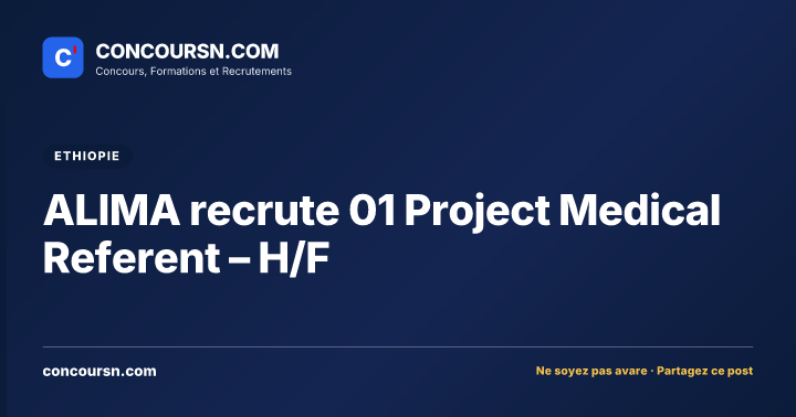 Illustration de l’article : ALIMA recrute 01 Project Medical Referent – H/F