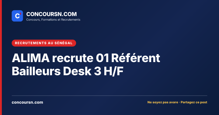 Illustration de l’article : ALIMA recrute 01 Référent Bailleurs Desk 3 H/F