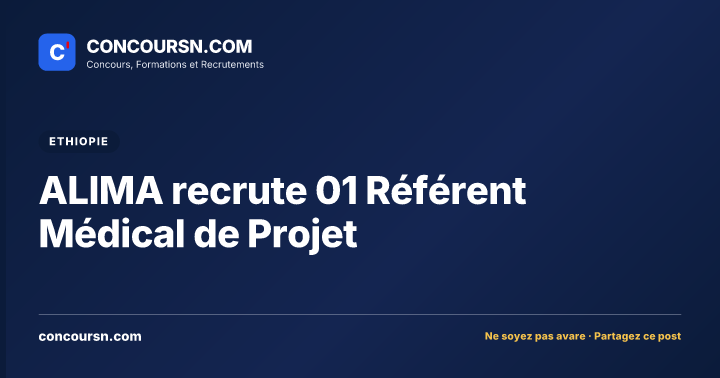 Illustration de l’article : ALIMA recrute 01 Référent Médical de Projet