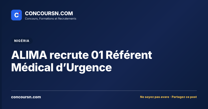 Illustration de l’article : ALIMA recrute 01 Référent Médical d’Urgence
