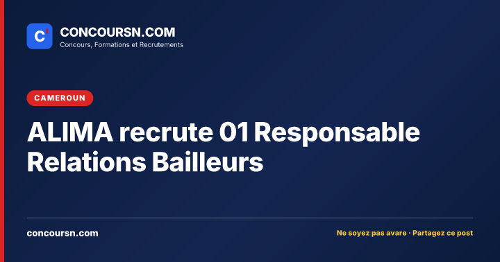 Illustration de l’article : ALIMA recrute 01 Responsable Relations Bailleurs