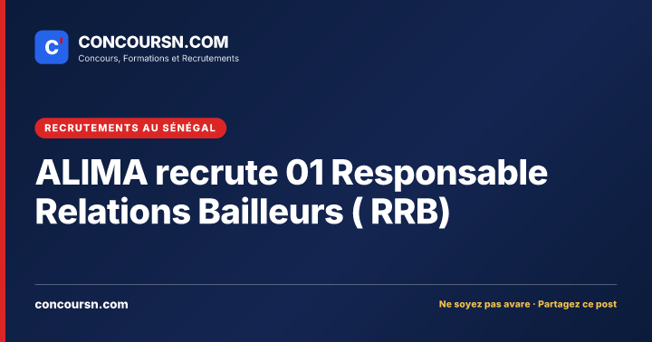 Illustration de l’article : ALIMA recrute 01 Responsable Relations Bailleurs ( RRB)