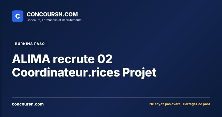 Illustration de l’article : ALIMA recrute 02 Coordinateur.rices Projet