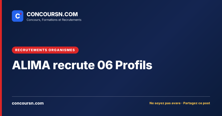Illustration de l’article : ALIMA recrute 06 Profils