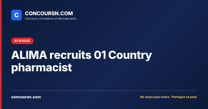 Illustration de l’article : ALIMA recruits 01 Country pharmacist