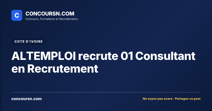 Illustration de l’article : ALTEMPLOI recrute 01 Consultant en Recrutement
