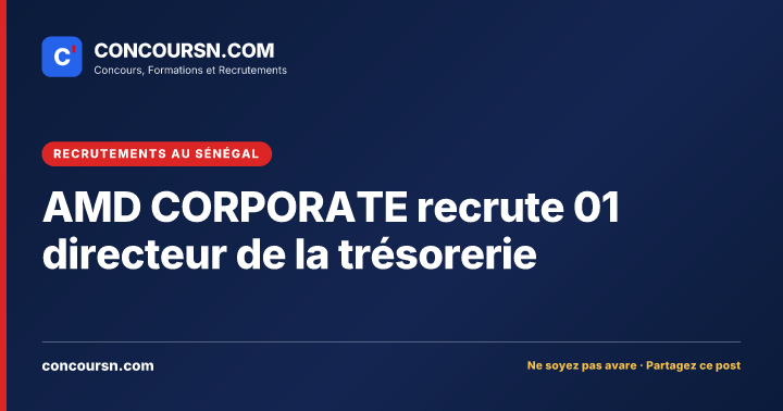 Illustration de l’article : AMD CORPORATE recrute 01 directeur de la trésorerie