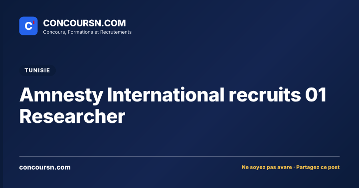 Illustration de l’article : Amnesty International recruits 01 Researcher