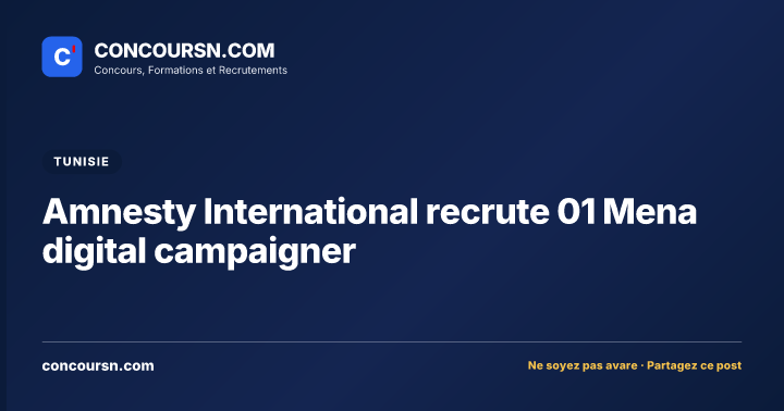 Illustration de l’article : Amnesty International recrute 01 Mena digital campaigner