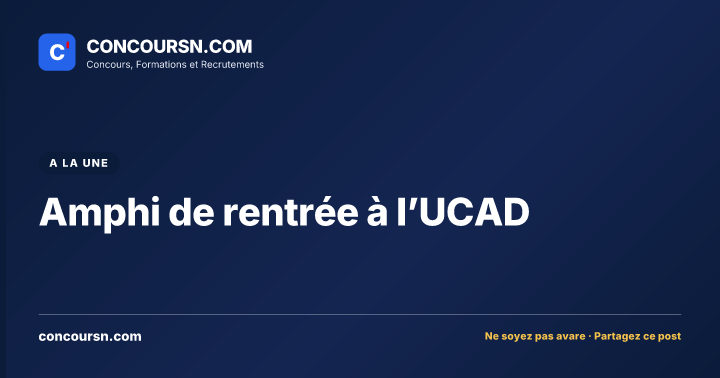 Illustration de l’article : Amphi de rentrée à l’UCAD