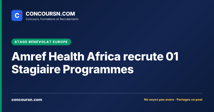 Illustration de l’article : Amref Health Africa recrute 01 Stagiaire Programmes