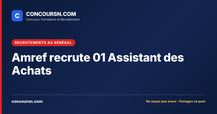 Illustration de l’article : Amref recrute 01 Assistant des Achats