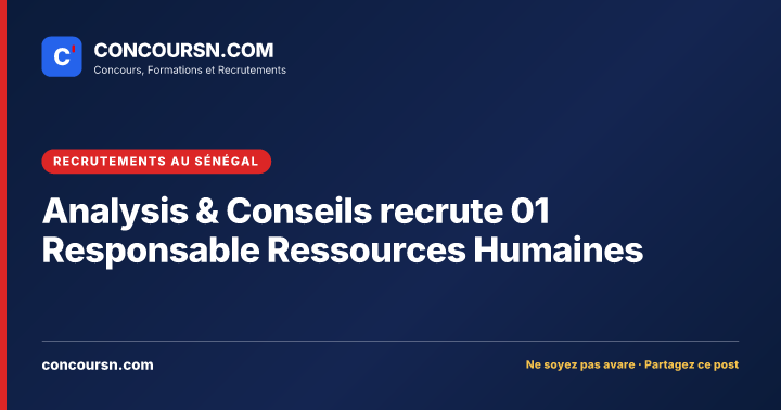 Illustration de l’article : Analysis & Conseils recrute 01 Responsable Ressources Humaines