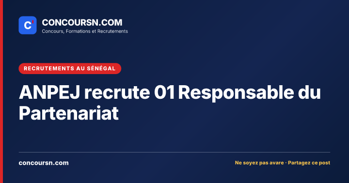 Illustration de l’article : ANPEJ recrute 01 Responsable du Partenariat