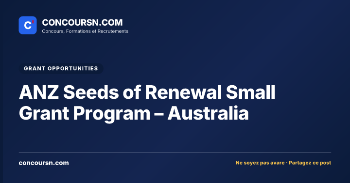 Illustration de l’article : ANZ Seeds of Renewal Small Grant Program – Australia