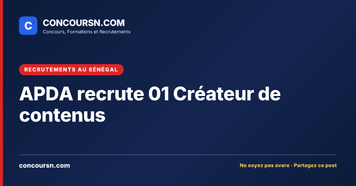 Illustration de l’article : APDA recrute 01 Créateur de contenus