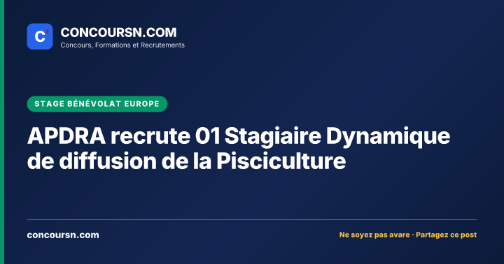 Illustration de l’article : APDRA recrute 01 Stagiaire Dynamique de diffusion de la Pisciculture