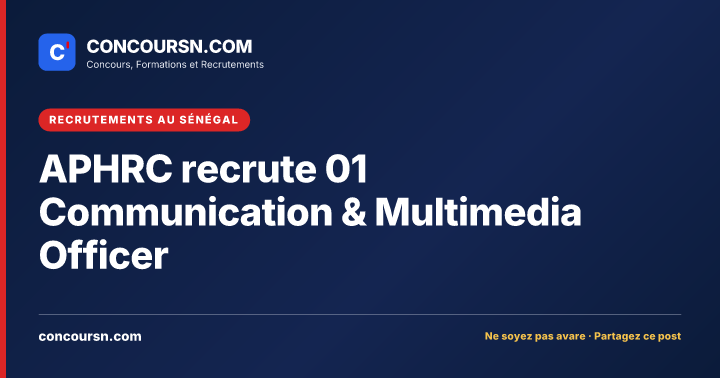 Illustration de l’article : APHRC recrute 01 Communication & Multimedia Officer