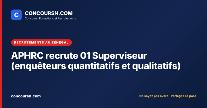 Illustration de l’article : APHRC recrute 01 Superviseur (enquêteurs quantitatifs et qualitatifs)