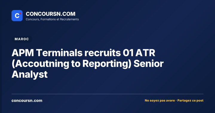 Illustration de l’article : APM Terminals recruits 01 ATR (Accoutning to Reporting) Senior Analyst
