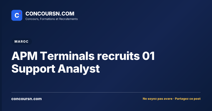 Illustration de l’article : APM Terminals recruits 01 Support Analyst