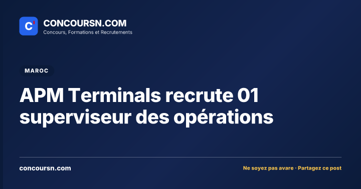 Illustration de l’article : APM Terminals recrute 01 superviseur des opérations