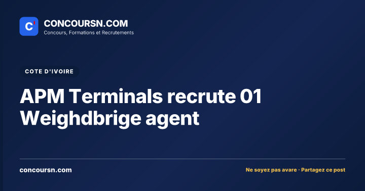 Illustration de l’article : APM Terminals recrute 01 Weighdbrige agent