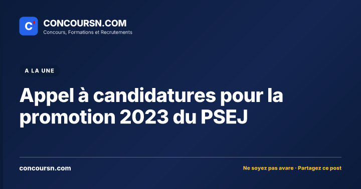 Illustration de l’article : Appel à candidatures pour la promotion 2023 du PSEJ