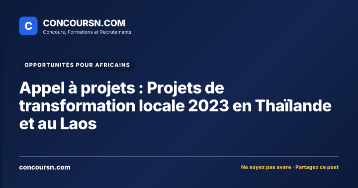 Illustration de l’article : Appel à projets : Projets de transformation locale 2023 en Thaïlande et au Laos