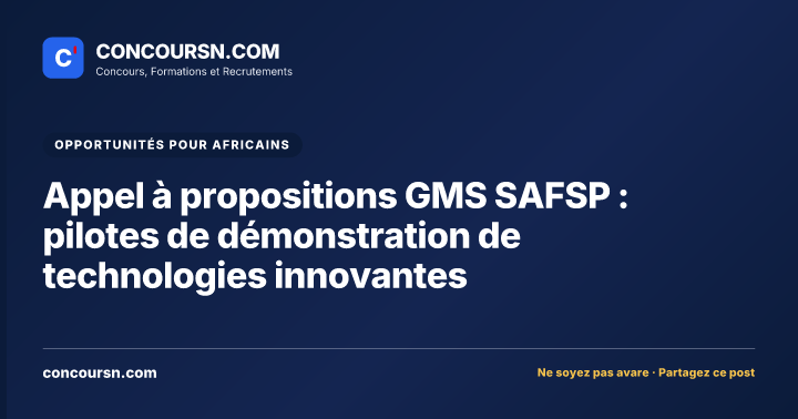 Illustration de l’article : Appel à propositions GMS SAFSP : pilotes de démonstration de technologies innovantes