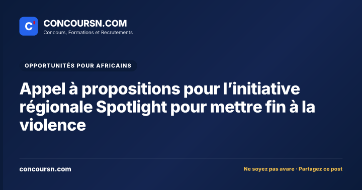 Illustration de l’article : Appel à propositions pour l’initiative régionale Spotlight pour mettre fin à la violence