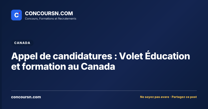 Illustration de l’article : Appel de candidatures : Volet Éducation et formation au Canada