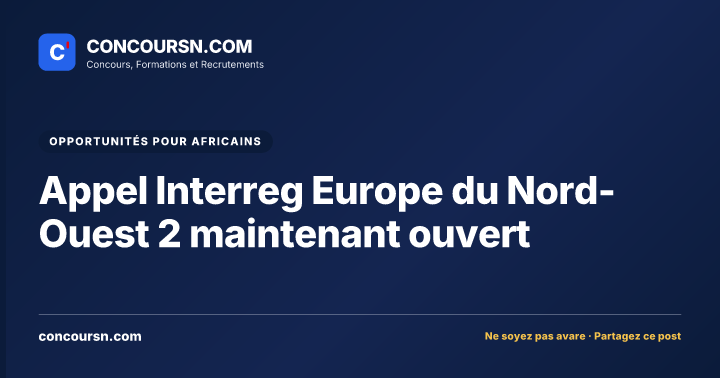 Illustration de l’article : Appel Interreg Europe du Nord-Ouest 2 maintenant ouvert