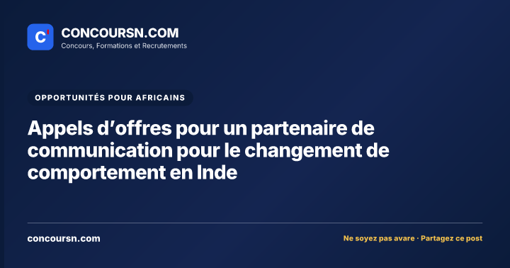 Illustration de l’article : Appels d’offres pour un partenaire de communication pour le changement de comportement en Inde