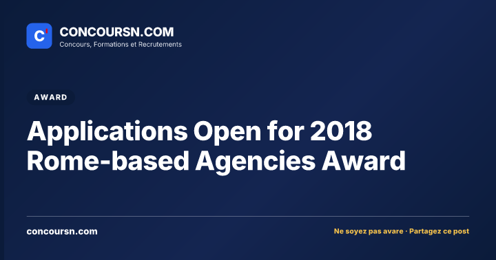 Illustration de l’article : Applications Open for 2018 Rome-based Agencies Award
